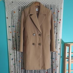 Cabi Heritage Double-Breasted Camel Brown Longline Coat